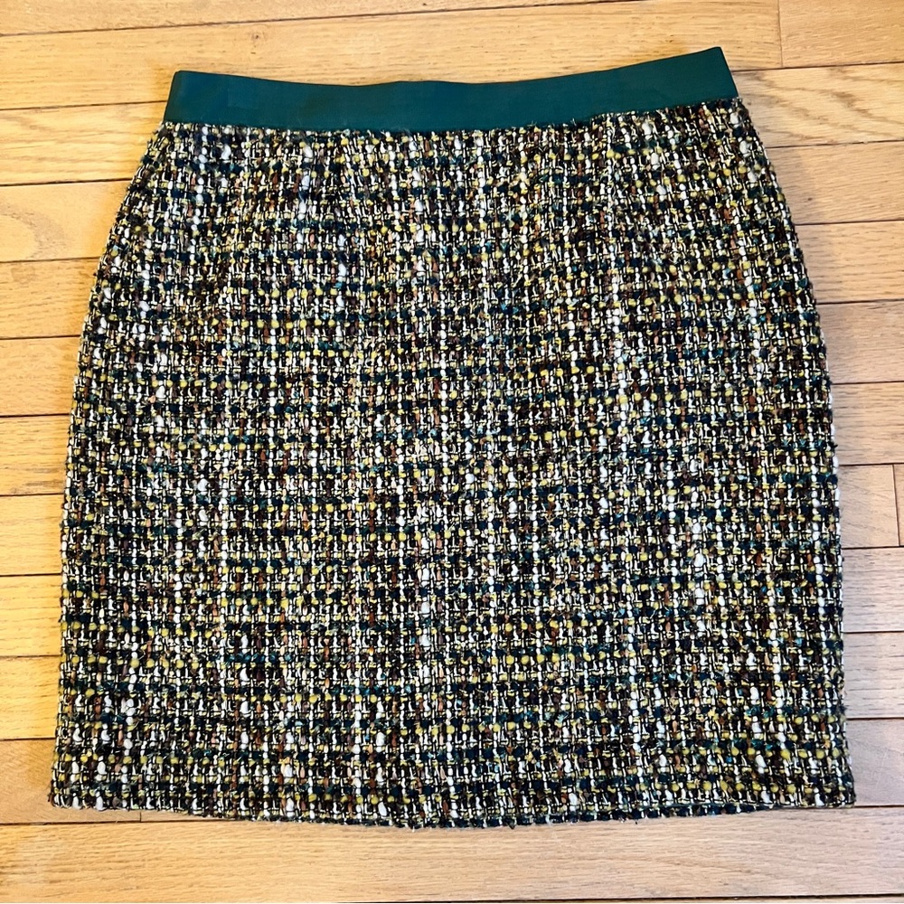 Kate Spade Green Tweed Pencil Skirt Size 10